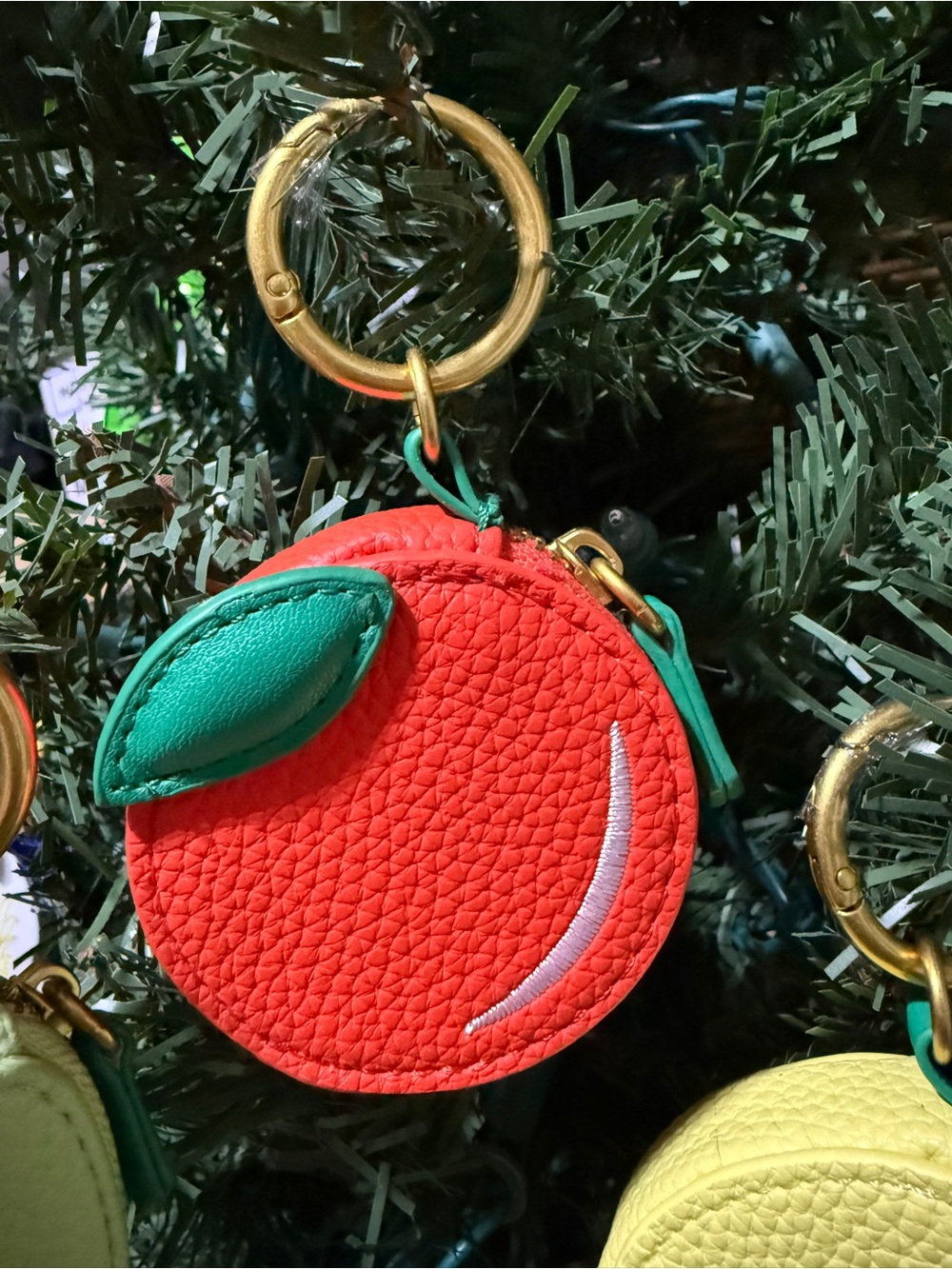 Cute Orange Small Keychain Coin Purse Bag Charm
